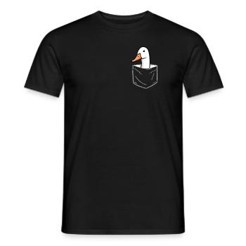 Anatra Anatre Uccello Animale Ciarlatano - T-shirt uomo - nero - Fronte - AI Model Male 178 light (178cm)