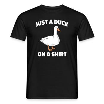 Anatra Anatre Uccello Animale Ciarlatano - T-shirt uomo - nero - Fronte - AI Model Male 178 light (178cm)