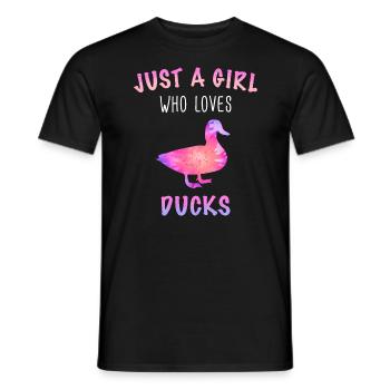 Anatra Anatre Uccello Animale Ciarlatano - T-shirt uomo - nero - Fronte - AI Model Male 178 light (178cm)