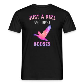 Goose Animal Bird Geese - Men's T-Shirt - black - Front - AI Model Male 178 light (178cm)