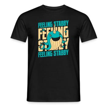 Narval Baleine Océan Narvals Baleines Baleines Baleines - T-shirt homme - noir - Devant - AI Model Male 178 light (178cm)