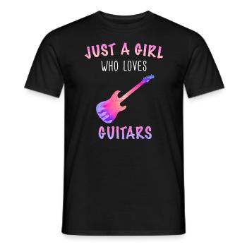 Guitar Guitarist Musician Acoustic Guitar Instruments - Men's T-Shirt - black - Front - AI Model Male 178 light (178cm)