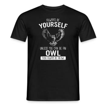 Hibou Oiseau Oiseau Hiboux - T-shirt homme - noir - Devant - AI Model Male 178 light (178cm)