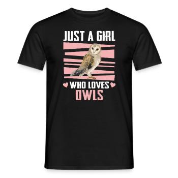 Hibou Oiseau Oiseau Hiboux - T-shirt homme - noir - Devant - AI Model Male 178 light (178cm)