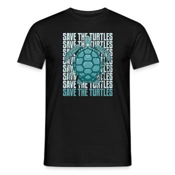 Tortue Tortue de mer Tortue Animal - T-shirt homme - noir - Devant - AI Model Male 178 light (178cm)