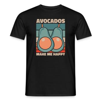 Avocado Essen Guacamole Vegan - Männer T-Shirt - Schwarz - Vorne - AI Model Male 178 light (178cm)