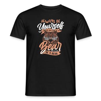 Bear Grizzly Bear Brown Bear Bear - Men's T-Shirt - black - Front - AI Model Male 178 light (178cm)