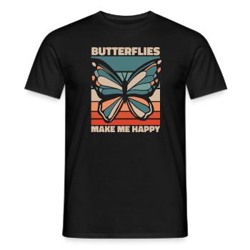 Butterfly Monarch Butterfly Colorful Butterflies - Men's T-Shirt - black - Front - AI Model Male 178 light (178cm)