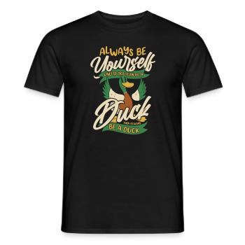 Canard Oiseau Oiseau Animal Charlatan - T-shirt homme - noir - Devant - AI Model Male 178 light (178cm)