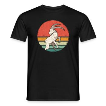 Chèvre Chèvre Chèvre Animal Chèvre - T-shirt homme - noir - Devant - AI Model Male 178 light (178cm)