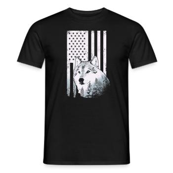 Chien Husky Sibérien - T-shirt homme - noir - Devant - AI Model Male 178 light (178cm)