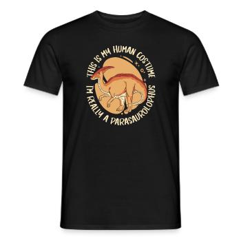 Parasaurolophus Dinosaur - Men's T-Shirt - black - Front - AI Model Male 178 light (178cm)
