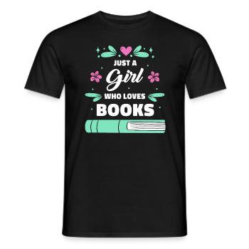 Bücher Buch lesen Bücherei Bibliothek Bücherwurm - Männer T-Shirt - Schwarz - Vorne - AI Model Male 178 light (178cm)