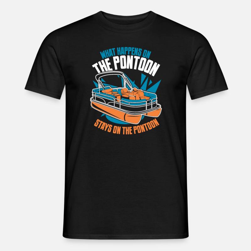 Pontonboot Kapitän Ponton Boote - Männer T-Shirt - Schwarz