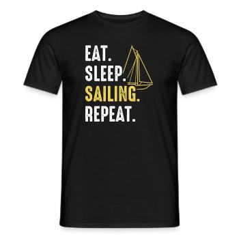 Segelboot Boot Captain Sail - Männer T-Shirt - Schwarz - Vorne - AI Model Male 178 light (178cm)