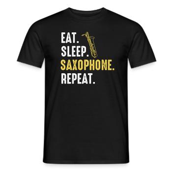 Saxophon Saxofon - Männer T-Shirt - Schwarz - Vorne - AI Model Male 178 light (178cm)