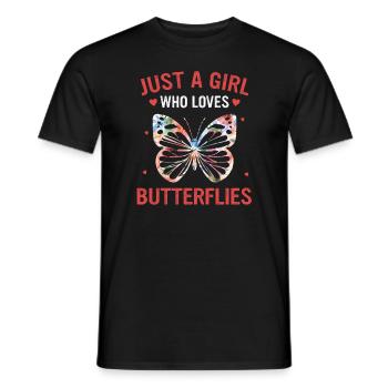 Butterfly Monarch Butterfly Colorful Butterflies - Men's T-Shirt - black - Front - AI Model Male 178 light (178cm)