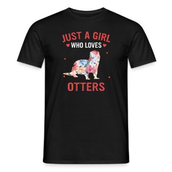 Otter sea otter - Men's T-Shirt - black - Front - AI Model Male 178 light (178cm)