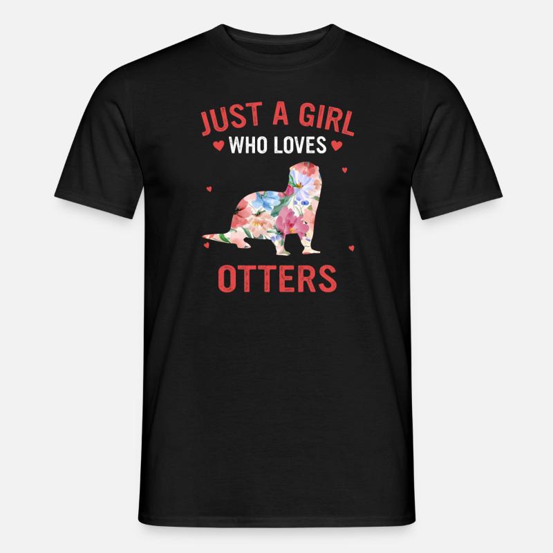 Otter Seeotter - Männer T-Shirt - Schwarz
