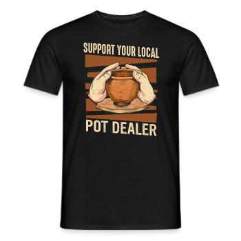 Poterie Poterie Argile Céramique Poterie - T-shirt homme - noir - Devant - AI Model Male 178 light (178cm)