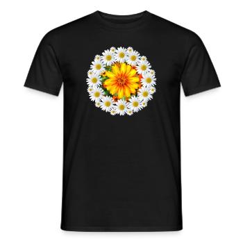 daisies with colorful flower daisy flower - Men's T-Shirt - black - Front - AI Model Male 178 light (178cm)