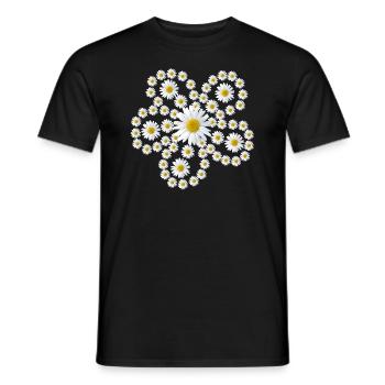 daisies flower floral floral - Men's T-Shirt - black - Front - AI Model Male 178 light (178cm)