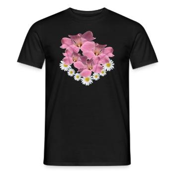 Marguerite Flower Pink Flower Vine Daisies - Men's T-Shirt - black - Front - AI Model Male 178 light (178cm)