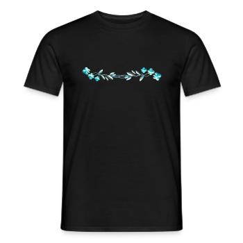 blue flowers stroke flowers - Men's T-Shirt - black - Front - AI Model Male 178 light (178cm)