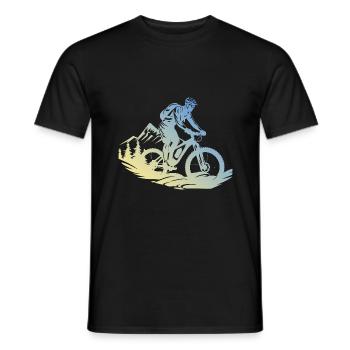 Mountain biker mountain bike - Men's T-Shirt - black - Front - AI Model Male 178 light (178cm)
