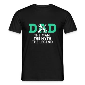 PAPA DER MAN DER MYTHOS DIE LEGENDE - Männer T-Shirt - Schwarz - Vorne - AI Model Male 178 light (178cm)