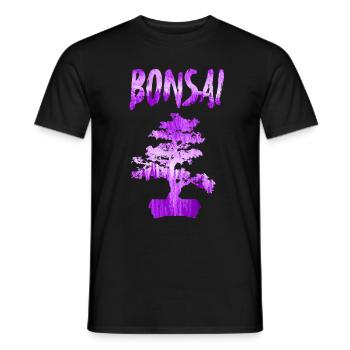 Bonsai violet - Men's T-Shirt - black - Front - AI Model Male 178 light (178cm)