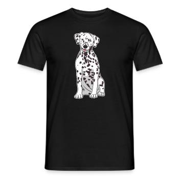 Dalmatiner Sitzende Hund Lustig Geschenk - Männer T-Shirt - Schwarz - Vorne - AI Model Male 178 light (178cm)