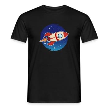 Fast Rocket Launches into space - Men's T-Shirt - black - Front - AI Model Male 178 light (178cm)