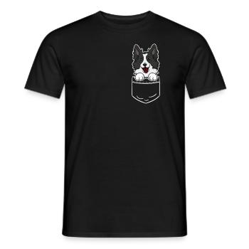 Border Collie Hund Tasche Pocket Geschenk - Männer T-Shirt - Schwarz - Vorne - AI Model Male 178 light (178cm)