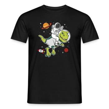 Astronaut Space Dinosaur T Rex Gift - Men's T-Shirt - black - Front - AI Model Male 178 light (178cm)