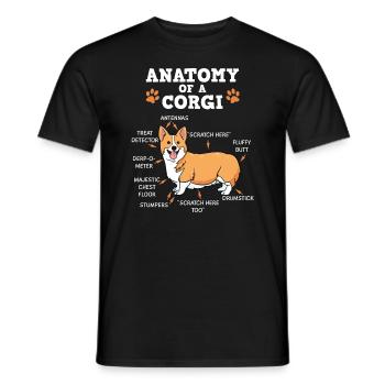 Welsh Corgi Pembroker Hund Anatomie Geschenk - Männer T-Shirt - Schwarz - Vorne - AI Model Male 178 light (178cm)