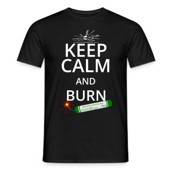 Les feux d'artifice du Nouvel An Pyro Keep Calm - T-shirt homme - noir - Devant - AI Model Male 178 light (178cm)