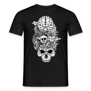 Cerveau crâne - T-shirt homme - noir - Devant - AI Model Male 178 light (178cm)