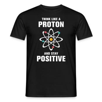 Pensez comme un proton et restez positif - T-shirt homme - noir - Devant - AI Model Male 178 light (178cm)