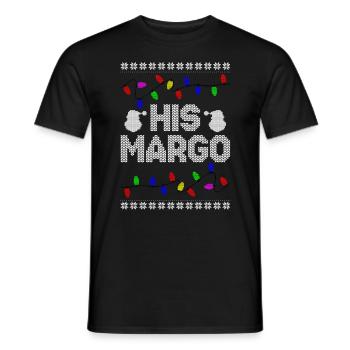 His Margo Her Todd Ugly Christmas Couple Matching - Men's T-Shirt - black - Front - AI Model Male 178 light (178cm)