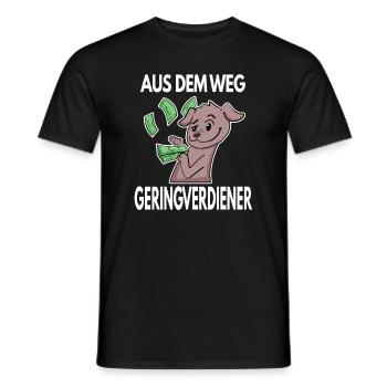 Aus dem Weg du Geringverdiener - Kapitalismus - Männer T-Shirt - Schwarz - Vorne - AI Model Male 178 light (178cm)