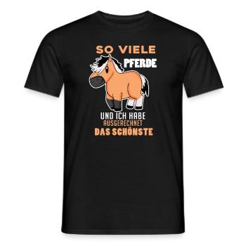 Norwegisches Fjordpferd Pferd Hauspferd - Männer T-Shirt - Schwarz - Vorne - AI Model Male 178 light (178cm)