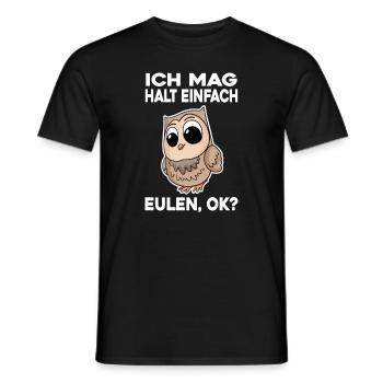 Ich mag halt einfach Eulen - Männer T-Shirt - Schwarz - Vorne - AI Model Male 178 light (178cm)