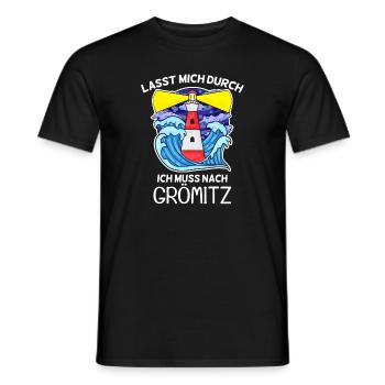 Grömitz Spruch - Männer T-Shirt - Schwarz - Vorne - AI Model Male 178 light (178cm)