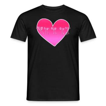 heart grinding pink symbol love - Men's T-Shirt - black - Front - AI Model Male 178 light (178cm)