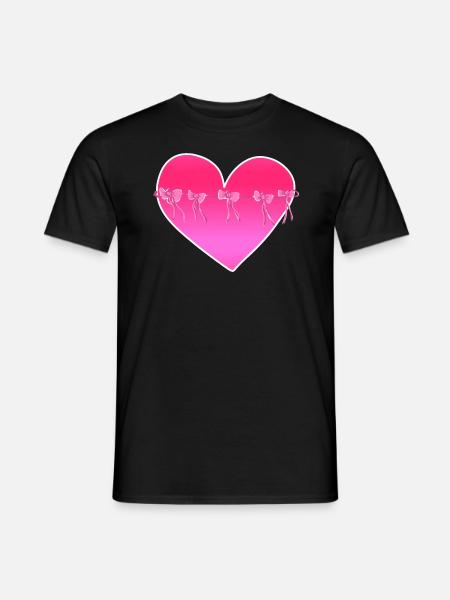 heart grinding pink symbol love - Men's T-Shirt - black