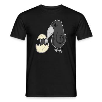 Crow with baby crow - Men's T-Shirt - black - Front - AI Model Male 178 light (178cm)