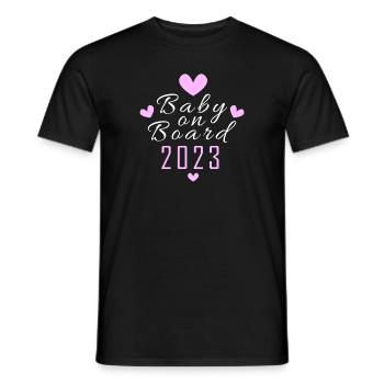 Bébé à bord grossesse enceinte 2023 - T-shirt homme - noir - Devant - AI Model Male 178 light (178cm)