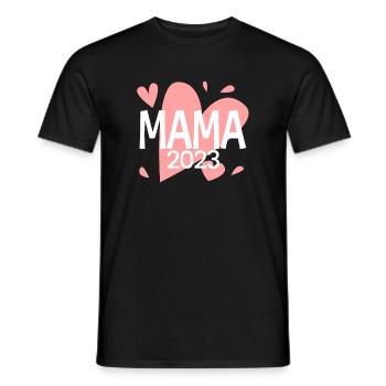 Mama 2023 loading - Werdende Mutter 2023 - Männer T-Shirt - Schwarz - Vorne - AI Model Male 178 light (178cm)