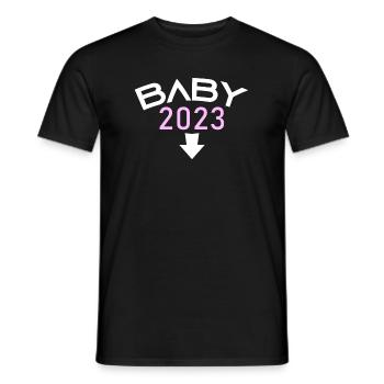 Fille Bébé Fille 2023 Enceinte - T-shirt homme - noir - Devant - AI Model Male 178 light (178cm)